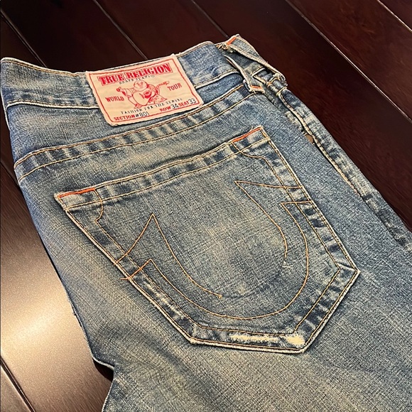 True religion men’s sz 34 washed ripped jeans - Picture 3 of 5